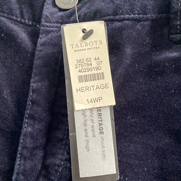 Talbots NWT navy velvet pants - Picture 5 of 6